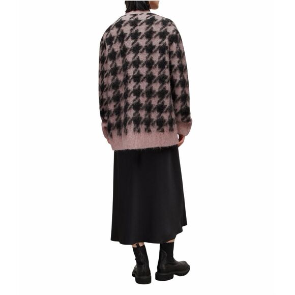Allsaints Irma Houndstooth Cardigan Pink Small - Picture 9 of 16